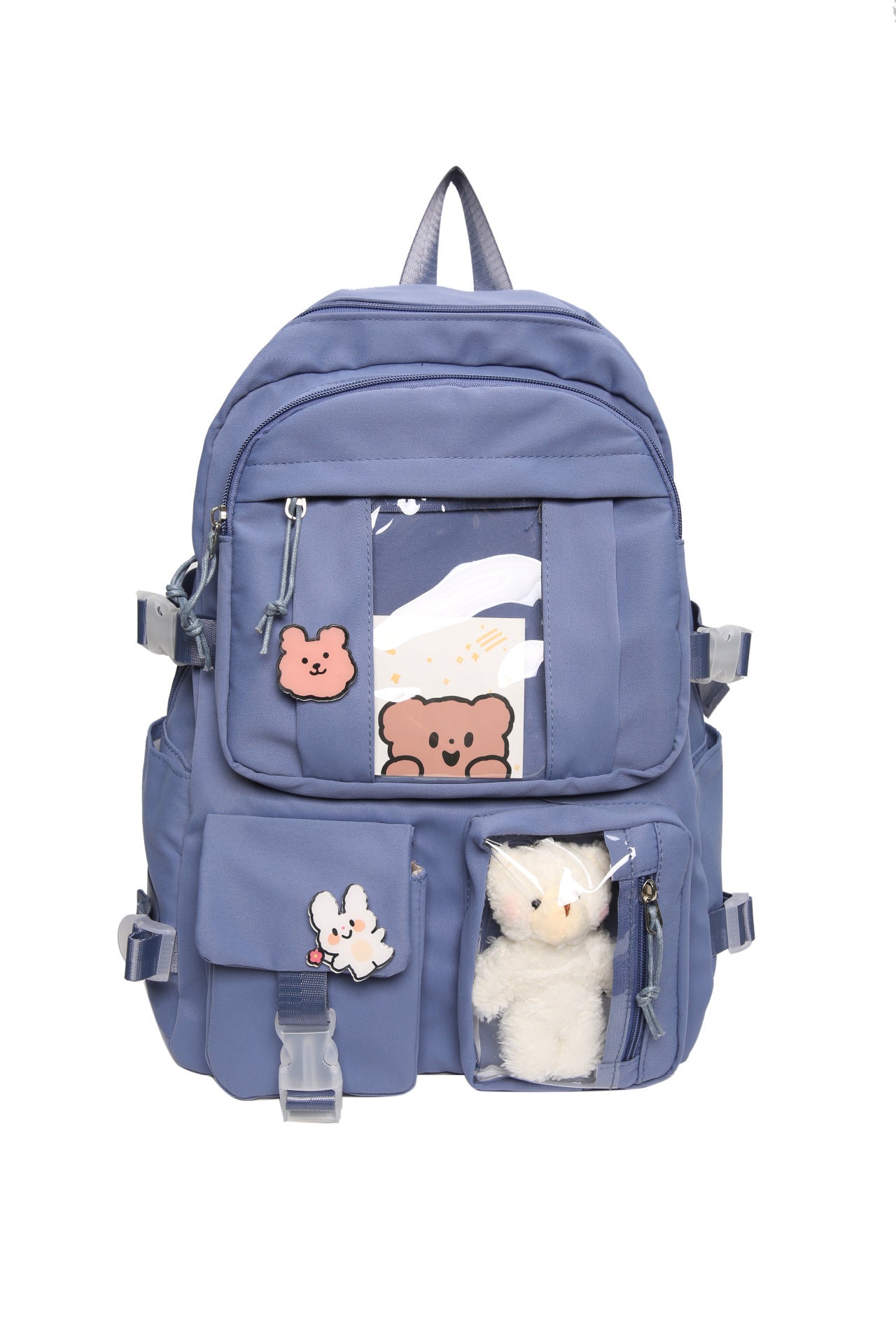 Schoolbag Female Korean Version Of The Trendy Transparent Large-capacity Backpack For Junior High School Students