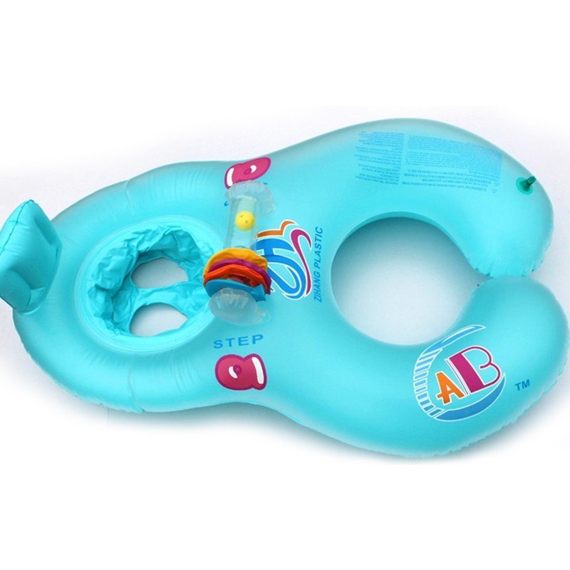 Parent-child Swim Ring Green Material Mother And Child Double Swimming Ring Multi-pattern Optional Children Swim Ring