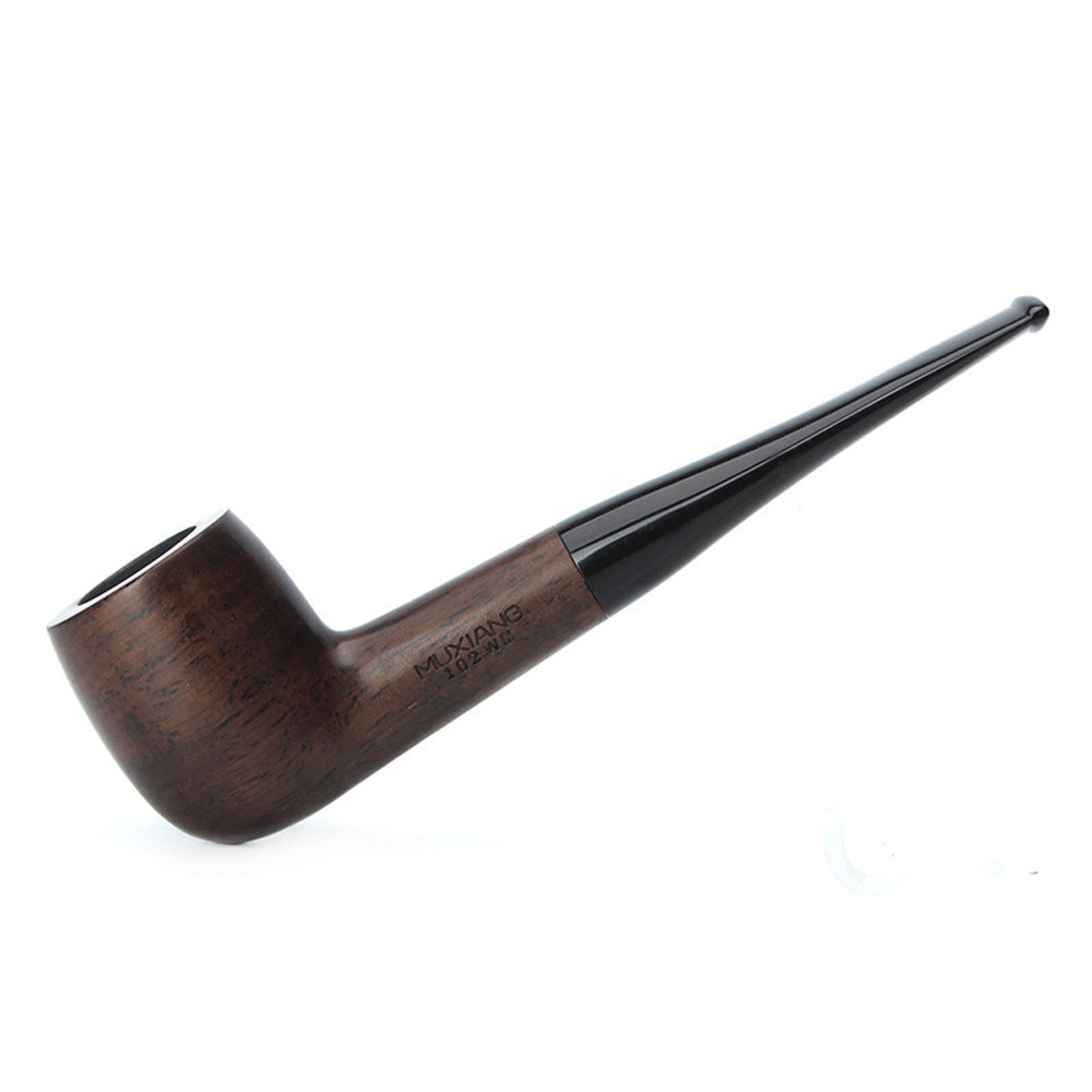 Wooden flue filter smoking set ebony pipe