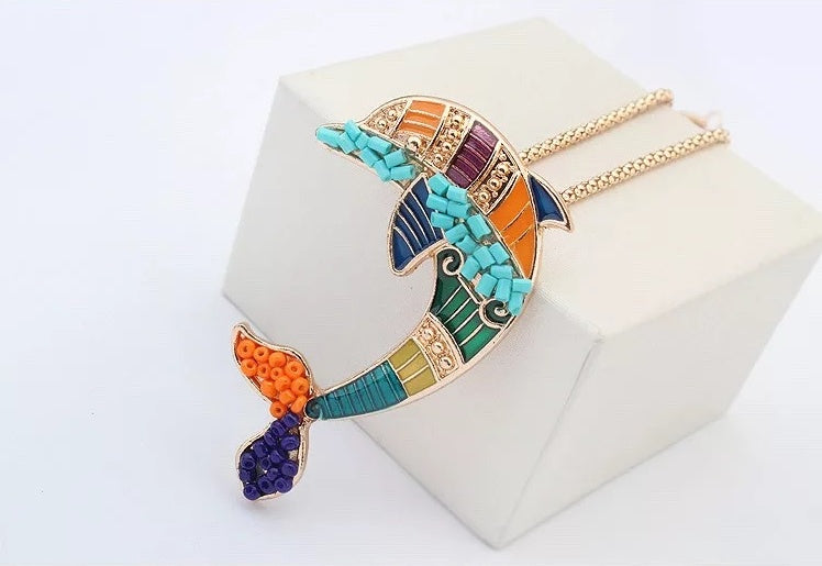 Alloy drip oil dolphin jewelry