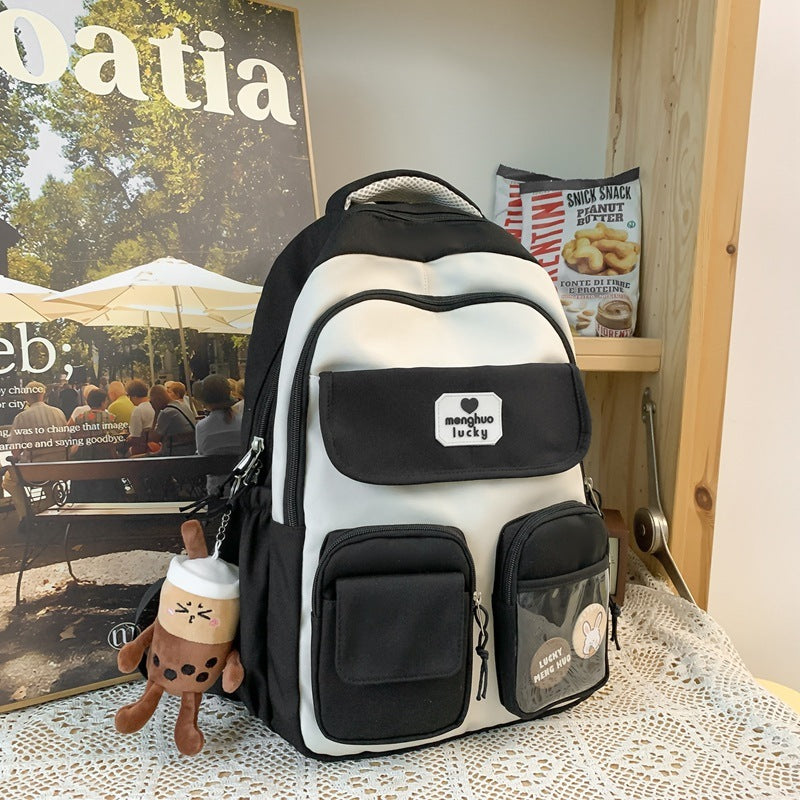 Cute Campus Backpack Large Capacity Multi-pocket Bags Women Primary Junior High School Students Schoolbags