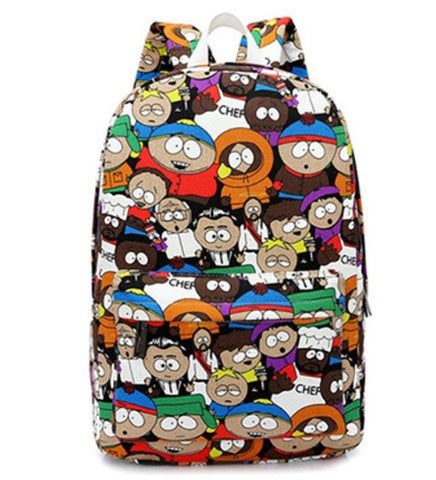 Canvas bag Korean version of the tide Harajuku style graffiti backpack female junior high school student bag male travel backpack computer bag