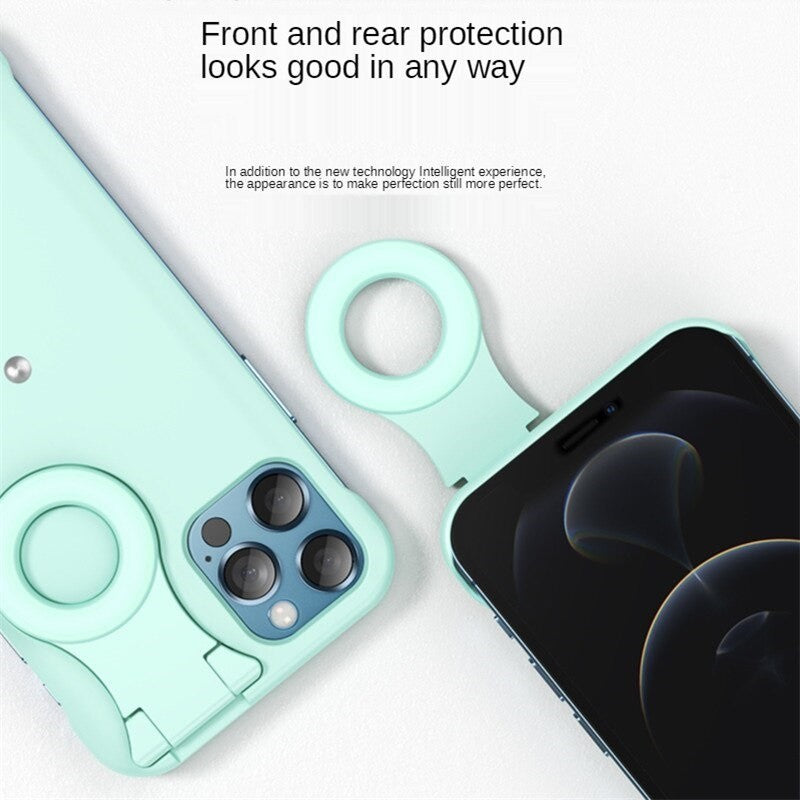 Compatible With Fill Light Selfie Beauty Ring Phone Case Stable Shell Perfect Glow Cover Taking Photo