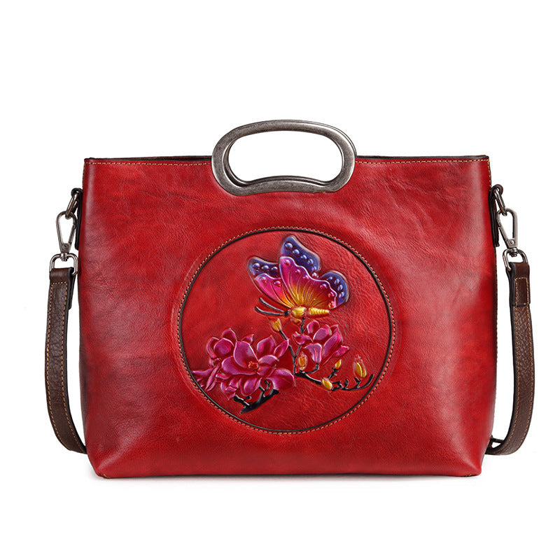 Shoulder Bag Ladies Handbags European And American Embossed Handmade Bags