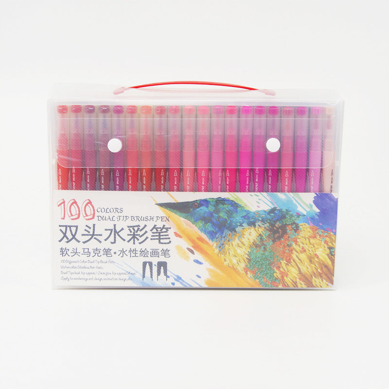 Double-Ended Hook Line Soft-Tip Pen Color Marker Watercolor Pen