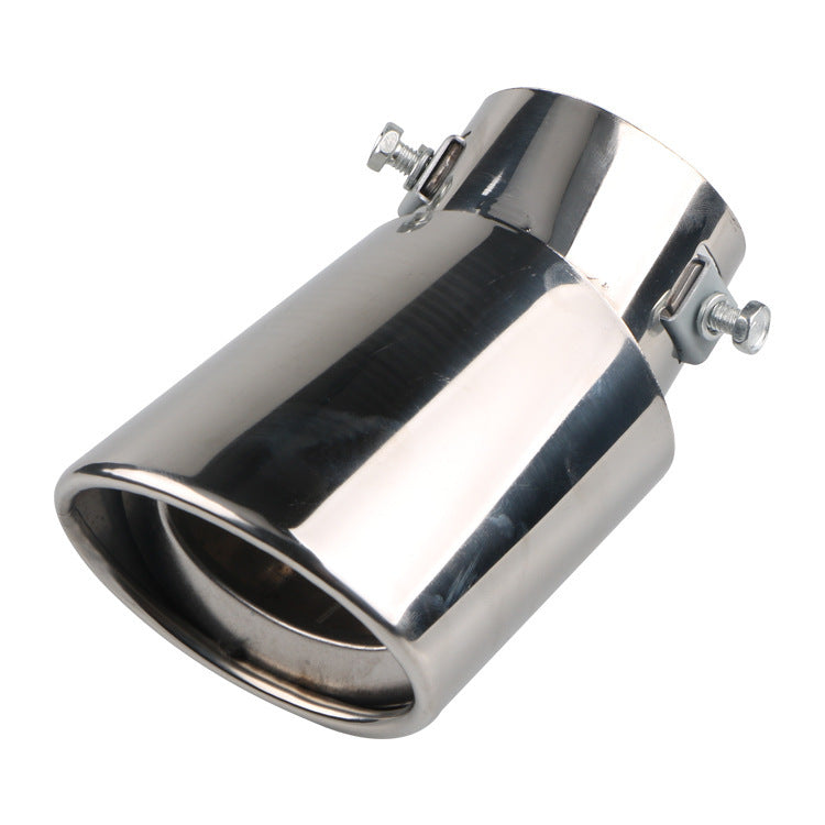 Straight Big Curved Universal Bright Silver Stainless Steel Car Tail Throat Exhaust Pipe