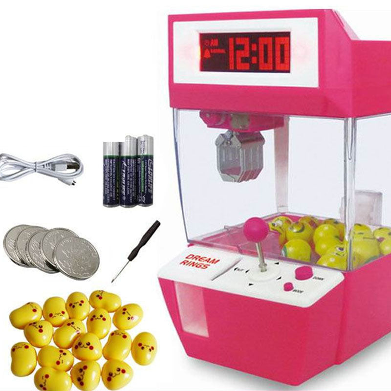 Coin clip gashapon machine candy alarm clock game machine