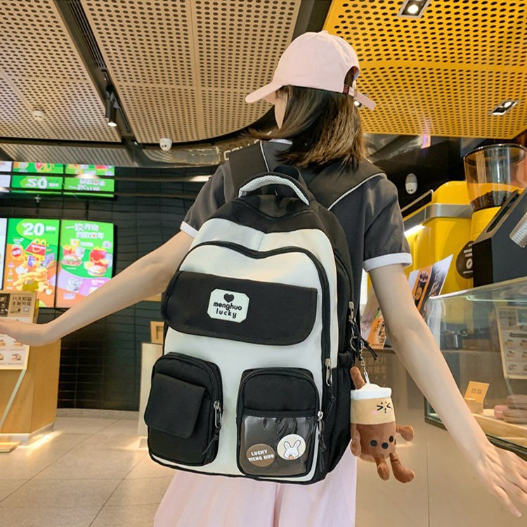 Cute Campus Backpack Large Capacity Multi-pocket Bags Women Primary Junior High School Students Schoolbags