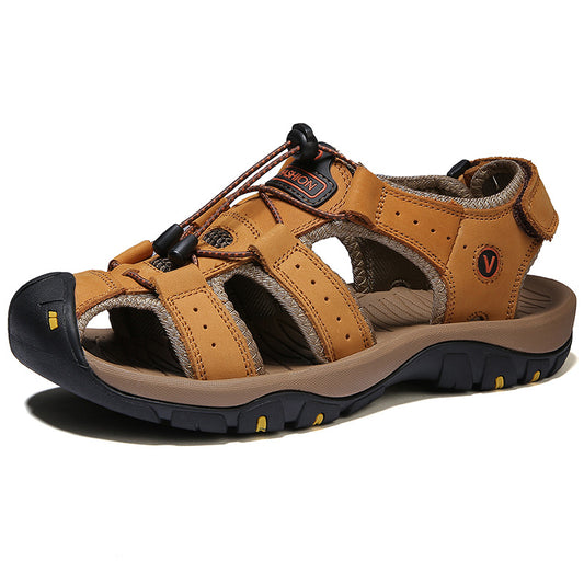 Plus Size Outdoor Men's Leather Sports Sandals