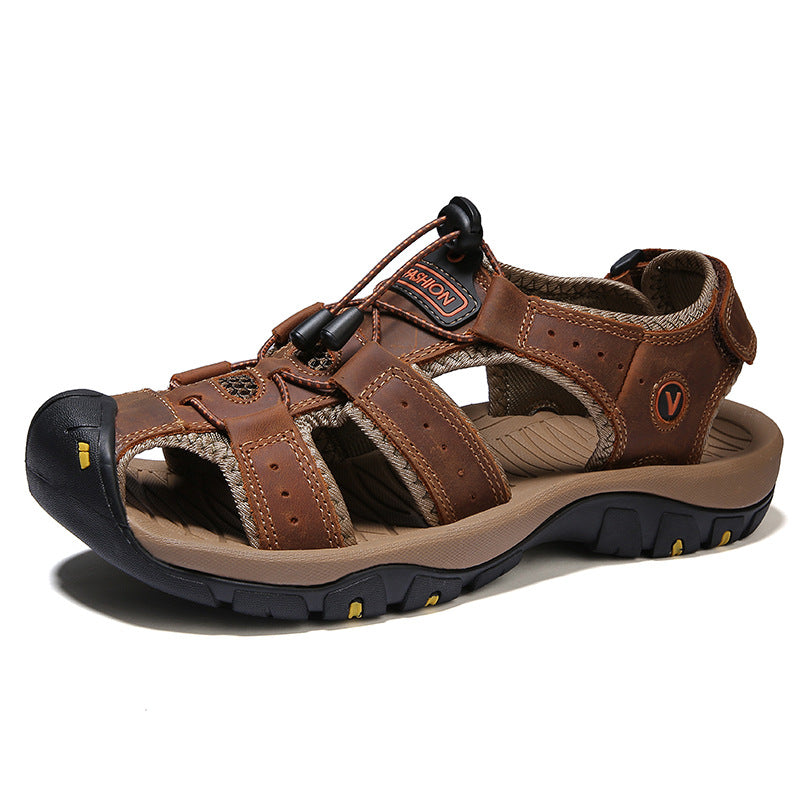 Plus Size Outdoor Men's Leather Sports Sandals