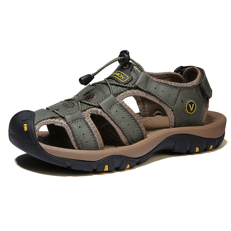 Plus Size Outdoor Men's Leather Sports Sandals