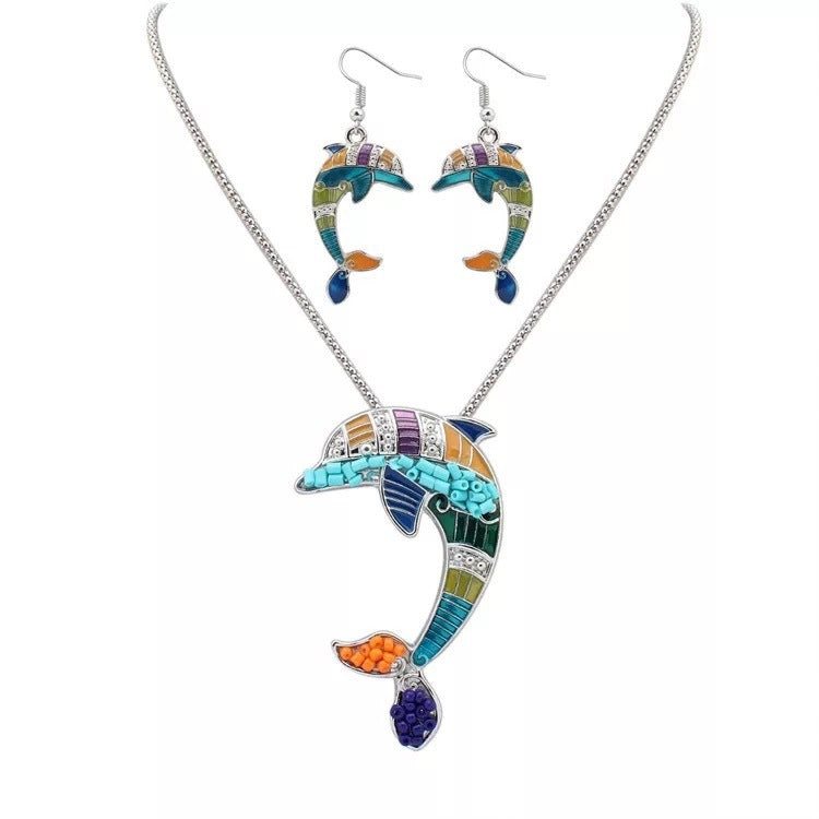 Alloy drip oil dolphin jewelry