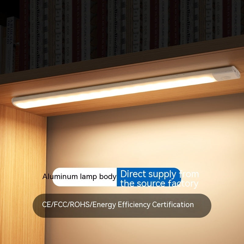 Smart Infrared Sensor Lamp Wireless Magnetic Long Cabinet Light With Rechargeable Hallway Wardrobe