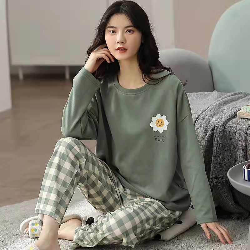 Pajamas Set Women Cute Cartoon Print Sleepwear 2 Piece Lounge Sets