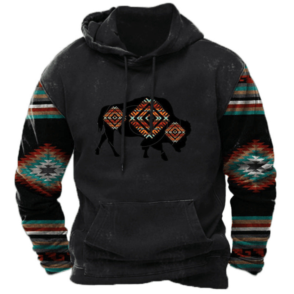 Cross-border Hot Sale 3d Sweater Western Style Printed Trend Hoodie