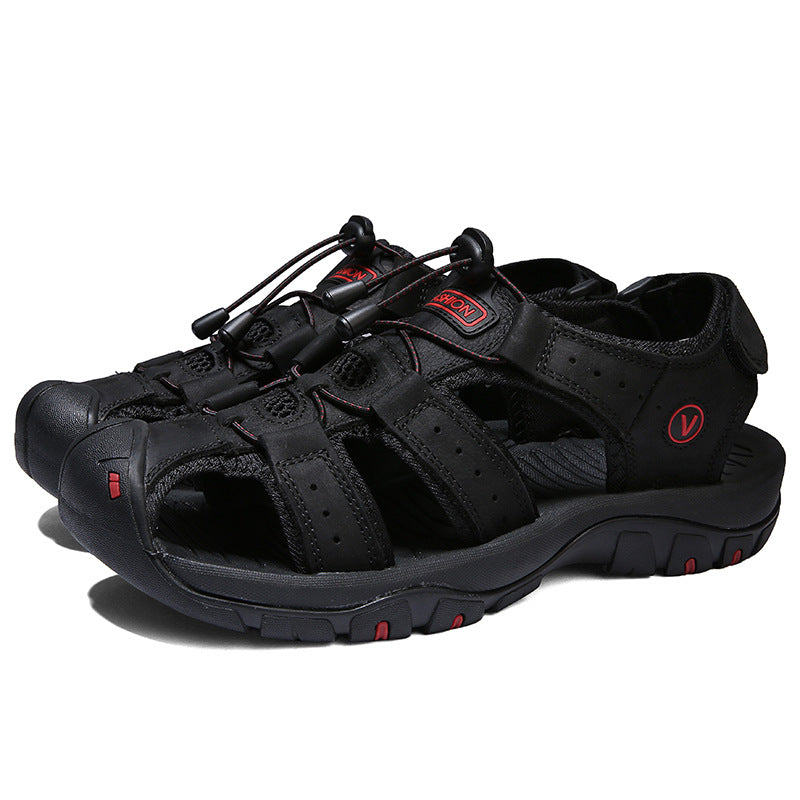 Plus Size Outdoor Men's Leather Sports Sandals