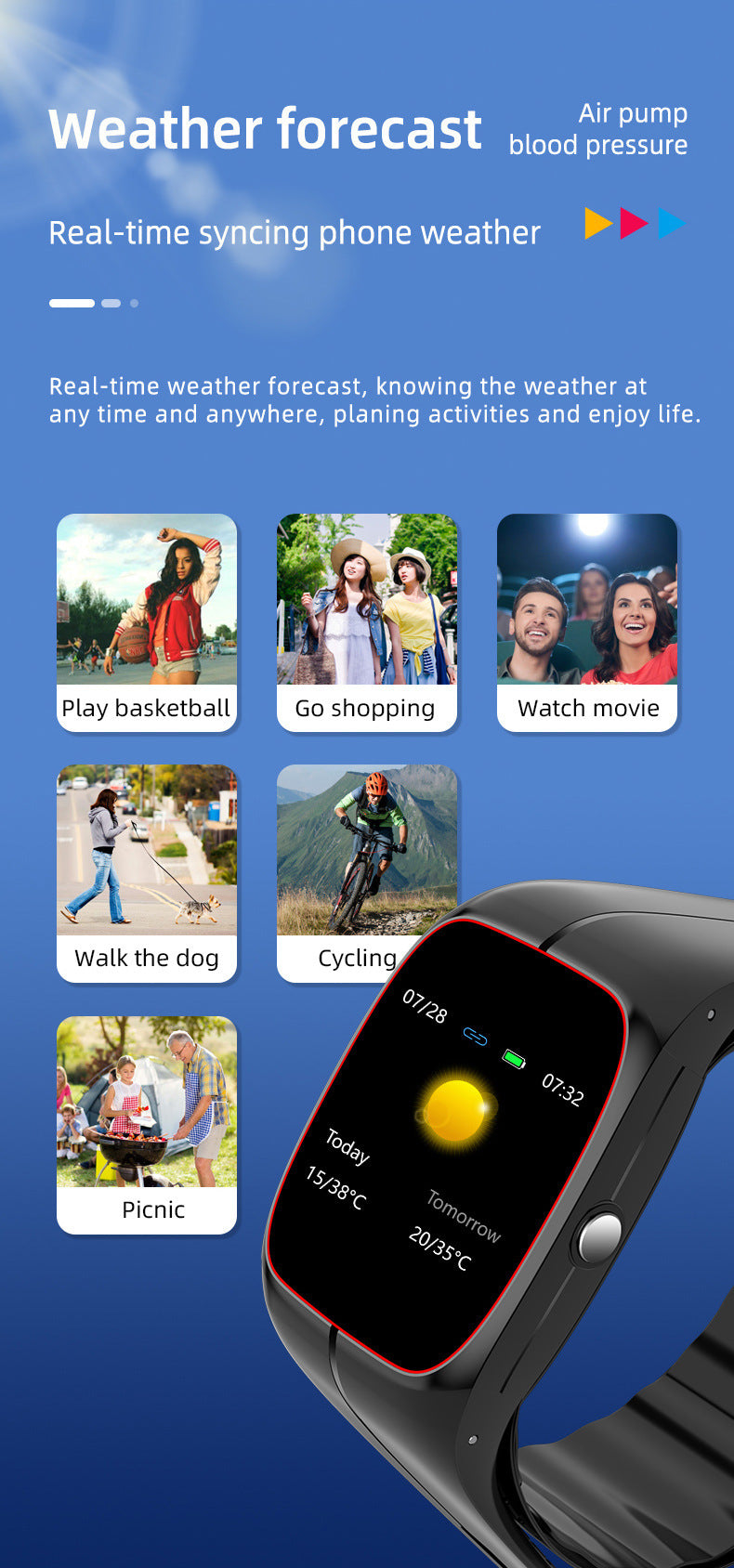 Smart Watch P20 Blood Oxygen  Blood Pressure Heart Rate Monitoring