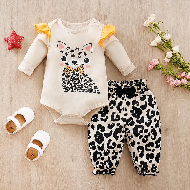 Children's One-year-old Baby And Infant Overalls Clothes Children's Spring Two-piece Suit