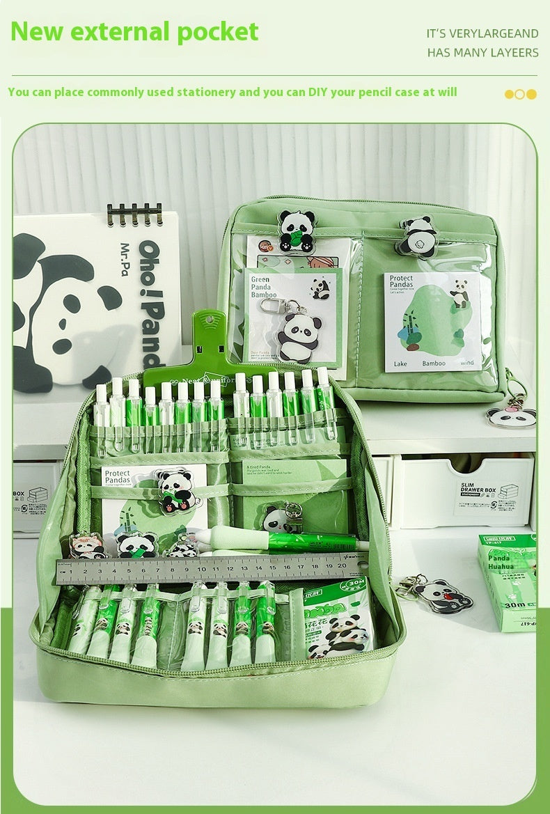 12 Layer Panda Pencil Case With Super Large Capacity