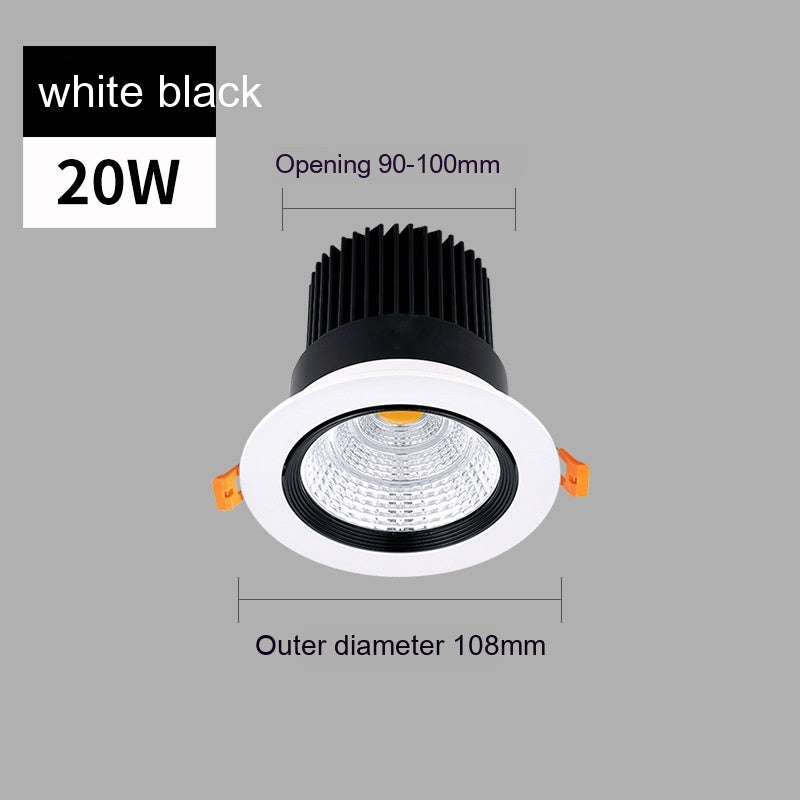 Led Anti-glare Spotlight Embedded Variable Light With Three Colors Ceiling Lamp