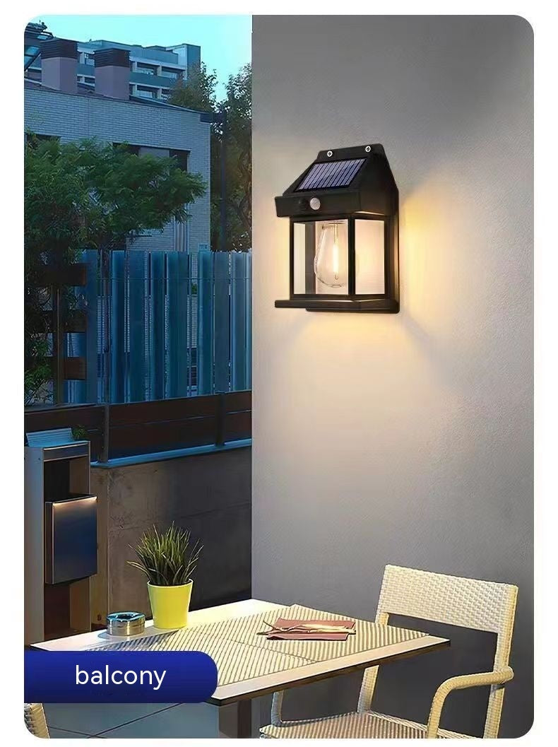 Outdoor Solar  Waterproof Tungsten Induction Garden Wall Lamp