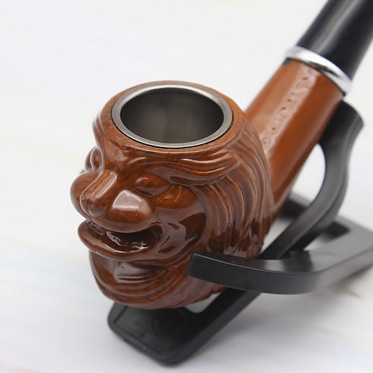 Creative lion head resin pipe