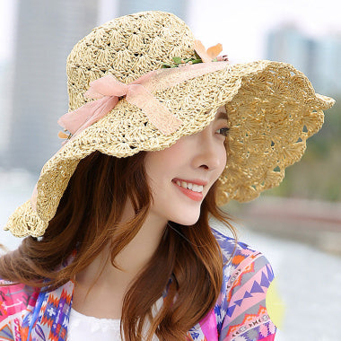 Women's Foldable Sun Protection Big Brim Beach Straw Hat