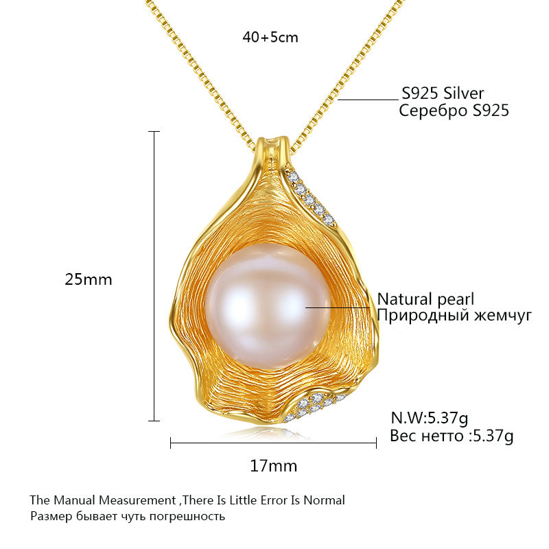 Pearl Pendant Sterling Silver Necklace