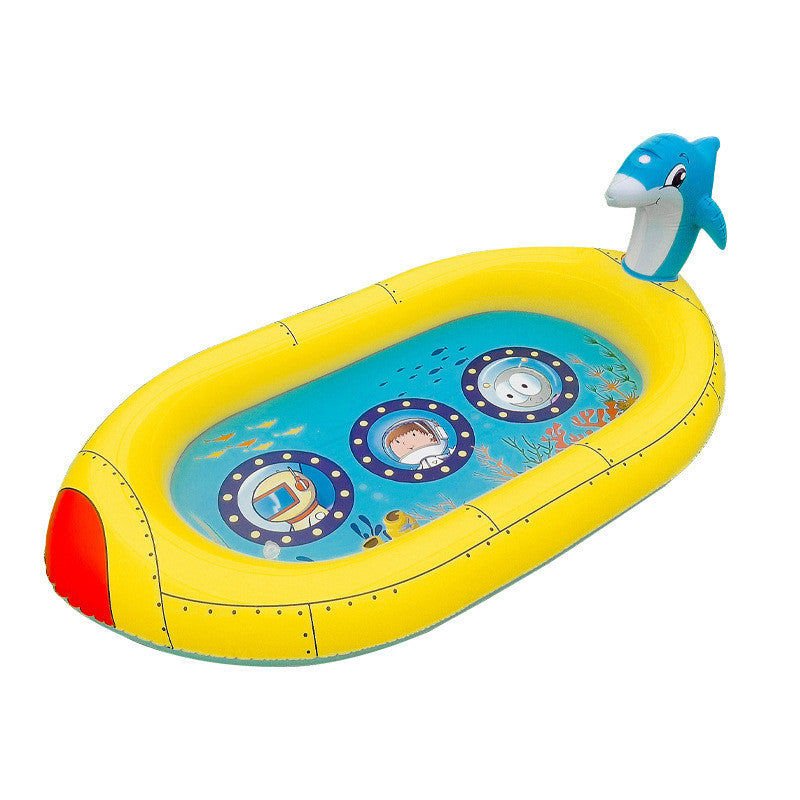 Children's Outdoor Fountain Water Jet Mat PVC Inflatable Toy Paddling Pool Garden Lawn Swimming