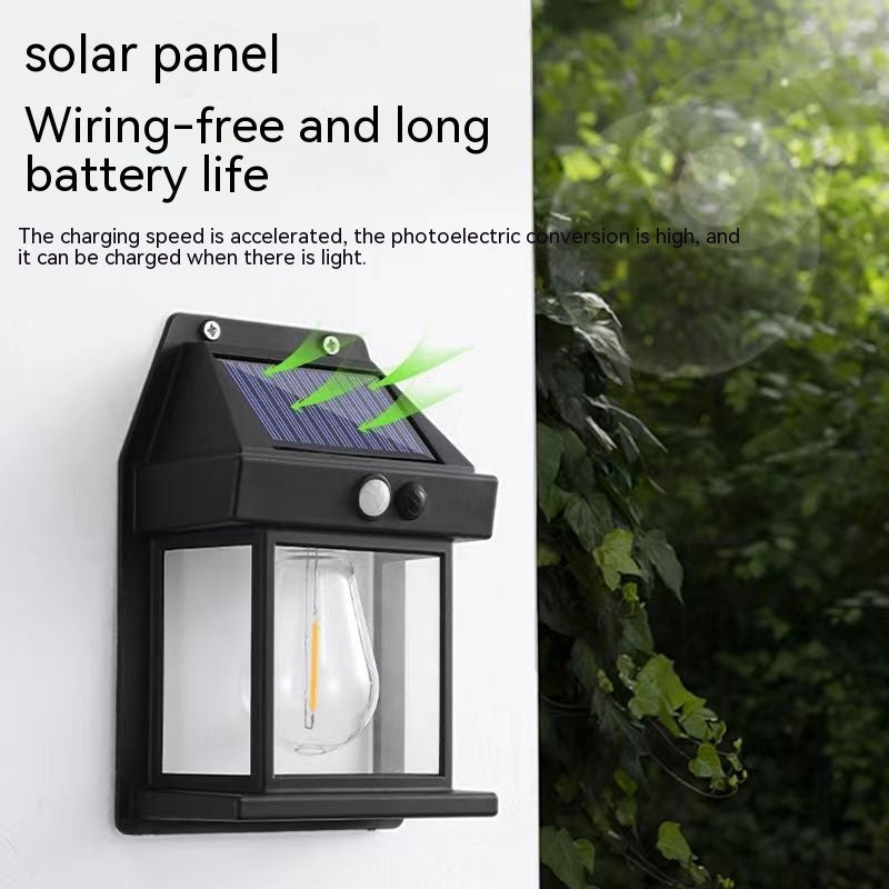 Outdoor Solar  Waterproof Tungsten Induction Garden Wall Lamp