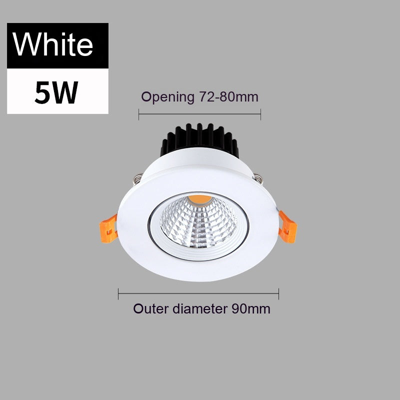 Led Anti-glare Spotlight Embedded Variable Light With Three Colors Ceiling Lamp