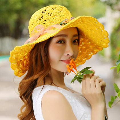 Women's Foldable Sun Protection Big Brim Beach Straw Hat