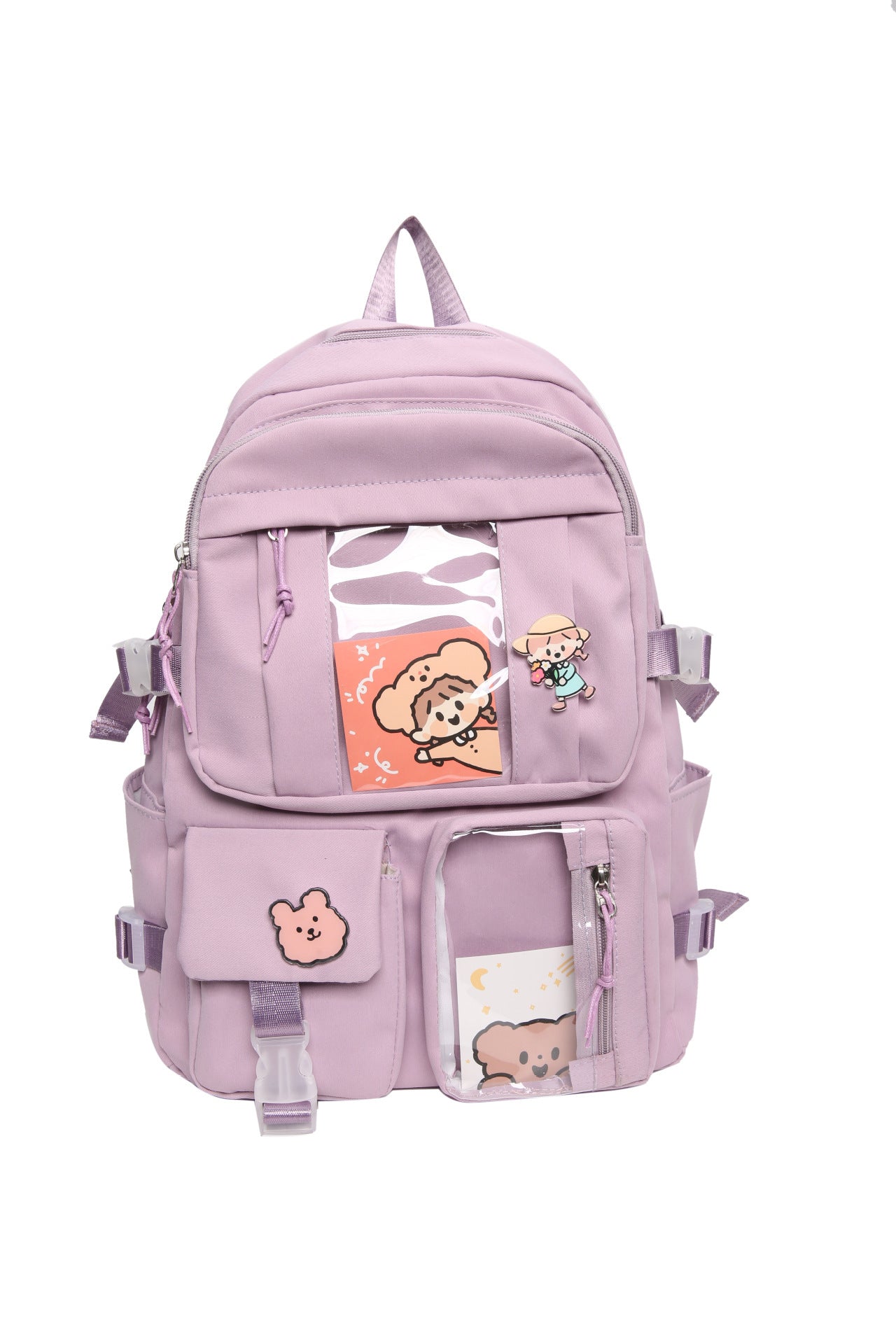 Schoolbag Female Korean Version Of The Trendy Transparent Large-capacity Backpack For Junior High School Students