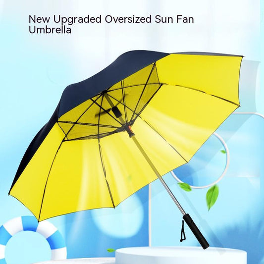 USB Power Bank Umbrella With Fan Summer Cooling