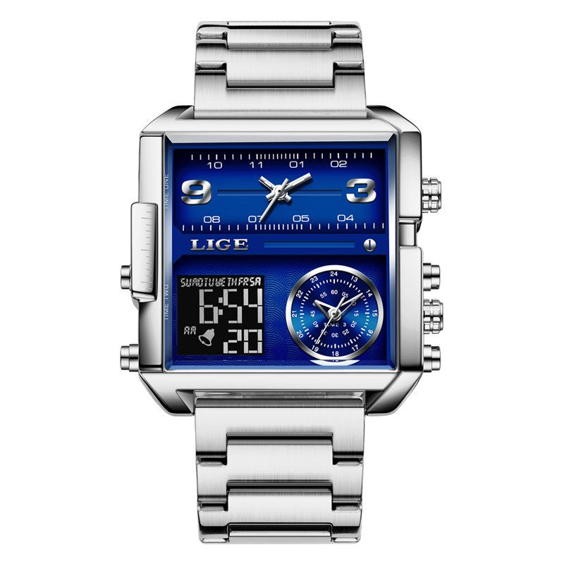 Electronic Quartz Double Display Watch