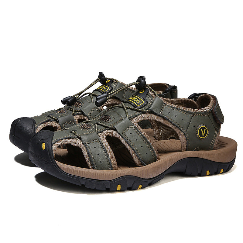 Plus Size Outdoor Men's Leather Sports Sandals