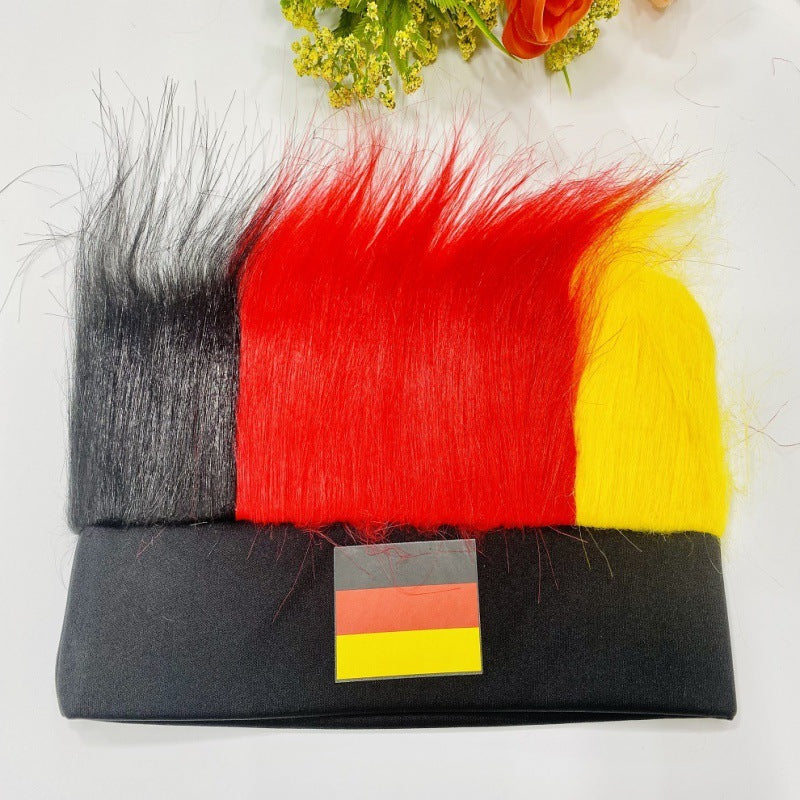 Football Cheer Props Flag Pattern Wig