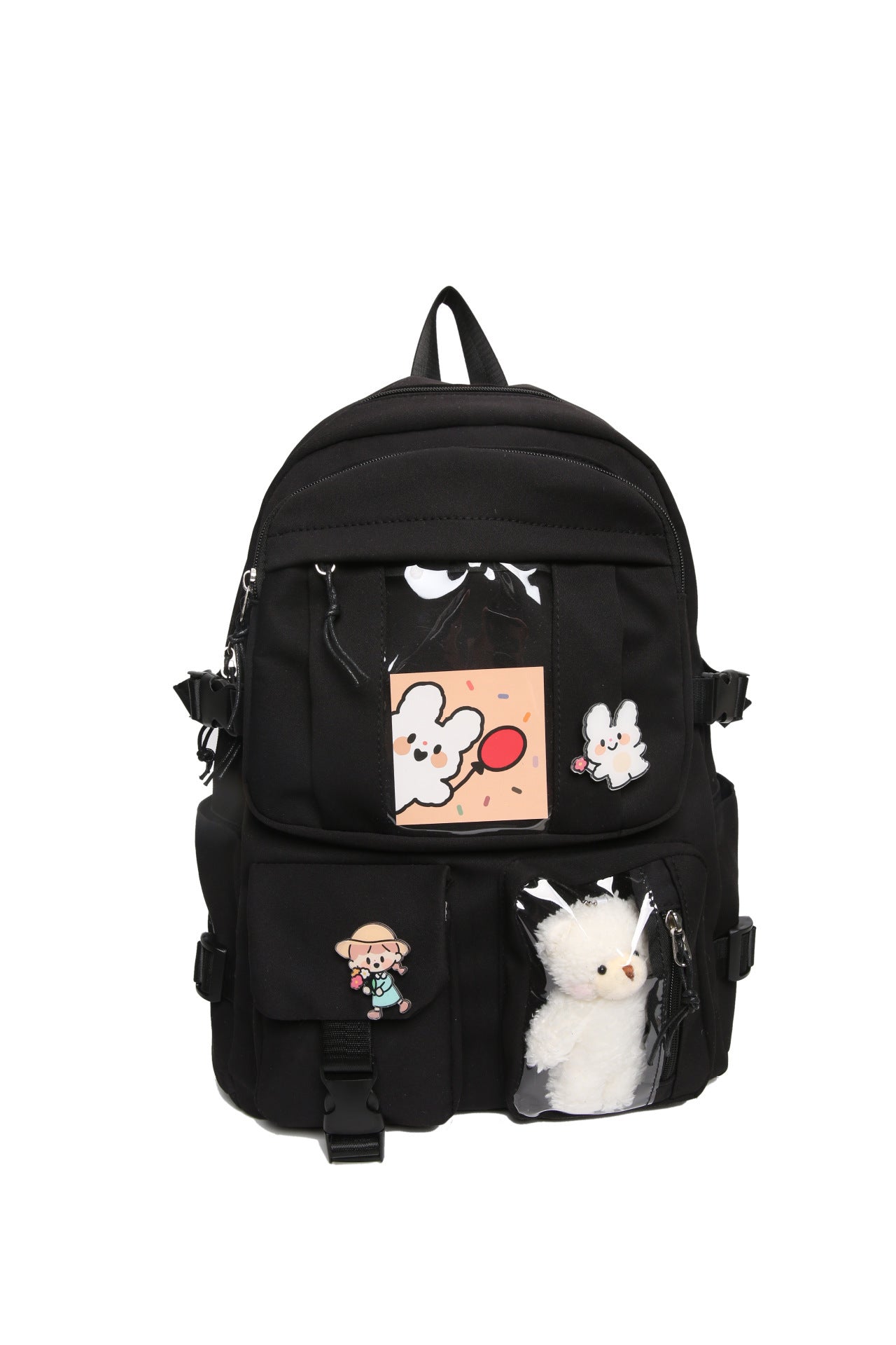 Schoolbag Female Korean Version Of The Trendy Transparent Large-capacity Backpack For Junior High School Students