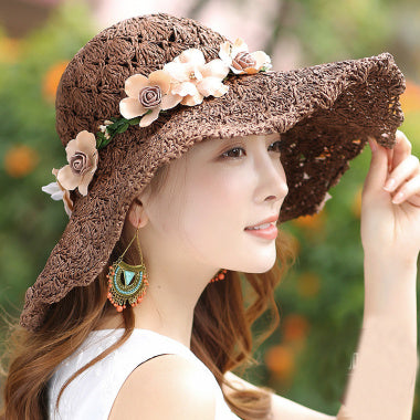 Women's Foldable Sun Protection Big Brim Beach Straw Hat