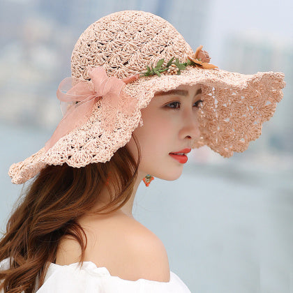 Women's Foldable Sun Protection Big Brim Beach Straw Hat