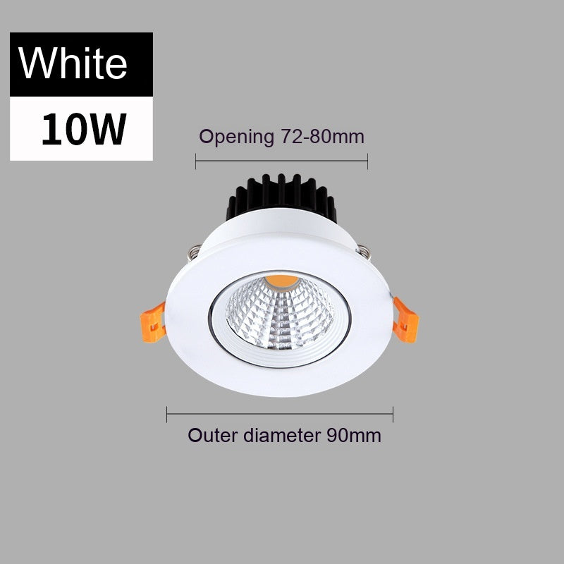 Led Anti-glare Spotlight Embedded Variable Light With Three Colors Ceiling Lamp