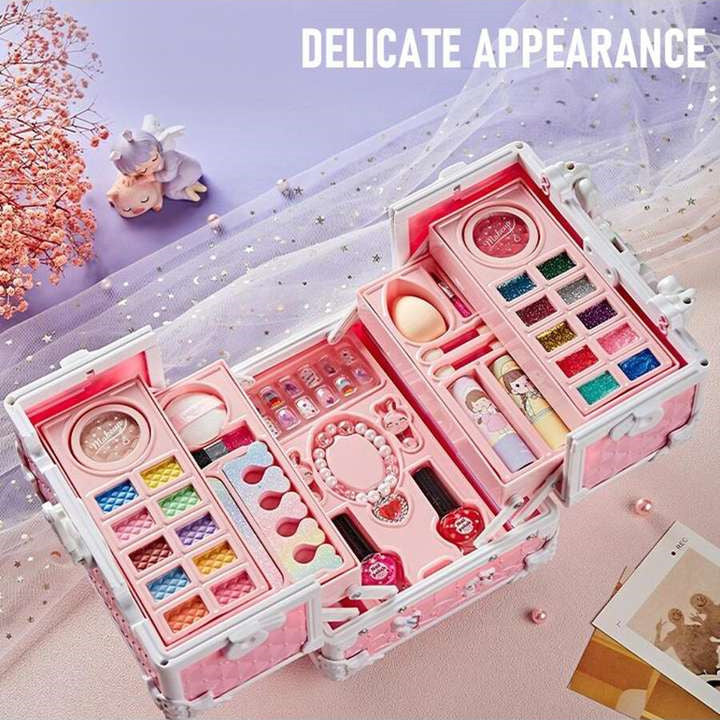 Children's Cosmetics Makeup Set Portable Box Simulation Nail Polish Play House Girl's Birthday Gift